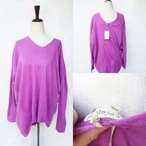 NEW LA Miel purple sweater size medium large